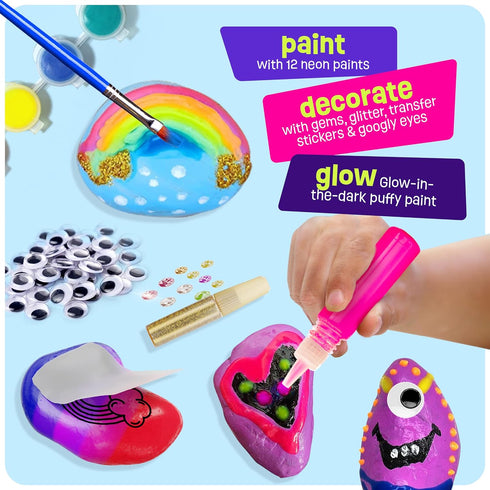 Kids Rock Painting Kit - Glow in The Dark